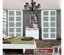 Arte M Drehtürenschrank Multimatch Weiss / Floatglas H 213 cm
