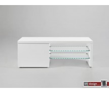 Porto TV-Tisch hochglanz weiss 120 x 42 cm mit LED-Beleuchtung
