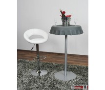 Plamp Barhocker weiss mit Kontrastnähten