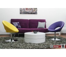 Spin Couchtisch seidenmatt weiss 80 cm rund