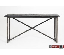Rila Konsolentisch Massiv Holz schwarz lackiert 160 cm