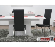 Sereno Designstuhl Leder schwarz Chrombeine