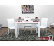 Space Esstisch Weiss Hochglanz 120/240 cm