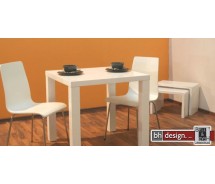 Space Esstisch weiss und Beine weiss 80 cm