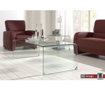 Thilde Retro Couchtisch aus Glas 135 x 65 cm