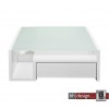 Arte M Couchtisch Game Weiss/Milchglas 90 cm x 90 cm