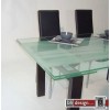 Caroline Esstisch wenge gebeizt und Milchglas 170/240 cm