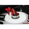Champagne Couchtisch Hochglanz weiss