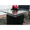 Caruno Ecktisch Marmor/Glas schwarz