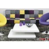Monaco Couchtisch weiss seidenmatt drehbar 90 x 90 cm