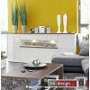 Arte M Kommode Linea W Weiss/ HG/ Esche dunkel 210 cm x 88,5 cm