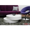Spin Couchtisch seidenmatt weiss 80 cm rund