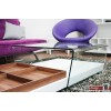 Switch Couchtisch hochglanz weiss mit gebogenem Glas  140  x  68 cm 