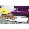 Switch Couchtisch hochglanz weiss mit gebogenem Glas  140  x  68 cm 