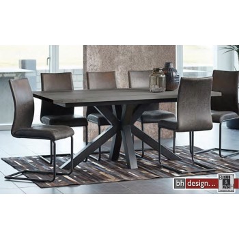 Maison Esstisch by Canett Design,  Eiche antik grau gebeizt 180 x 100 cm, alternativ mit Ansteckplatten