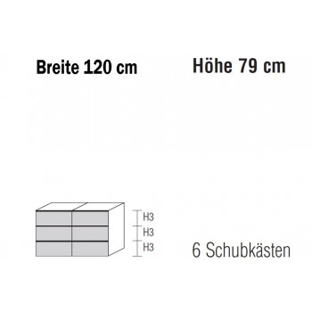 Nolte Möbel Kommode Alegro2 Style, 120  x 79 cm, 6 Schubkästen, in verschiedenen Farben