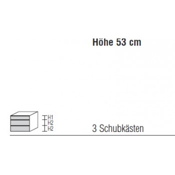 Nachtkonsole Alegro2 Style by Nolte Möbel, 60 x  53 cm, 3 Schubkästen, in verschiedenen Farben
