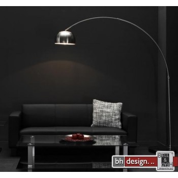 Lounge Line  Line Bogenlampe Silber matt  218  x 225 cm