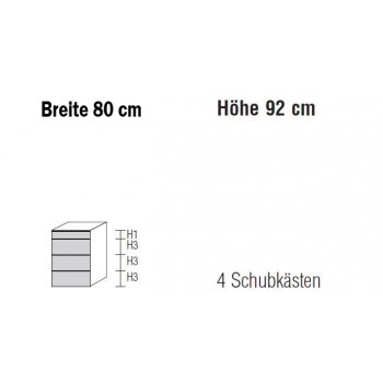 Kommode Alegro2 Style by Nolte Möbel , 80 x 92 cm, 4 Schubkästen, in verschiedenen Farben