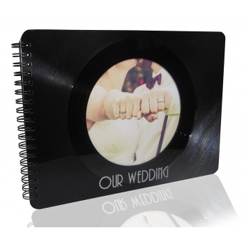 Hochzeitsalbum / Photoalbum - Upcycling aus einer echten (used) Vinyl-Schallplatte, 36 Seiten (18 Blatt)