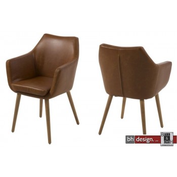 Nora Armlehnstuhl im Vintage Look in Cognac, Schwarz, Grau oder Schokolade