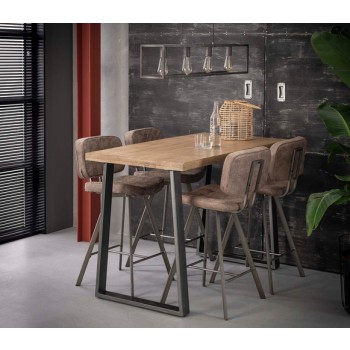 Nature Line Bartisch Vintage  Metall u. Mangoholz massiv  135 x 70 x  H 92 cm braun