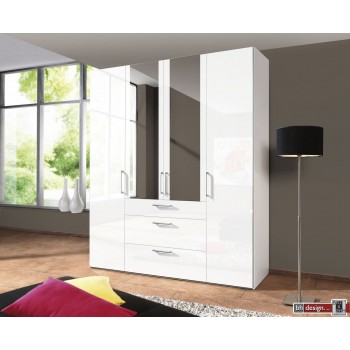 Express Möbel Drehtürenschrank Brooklyn, hochglanz, Spiegel und Schubladen, Höhe 216 cm oder Höhe 236 cm