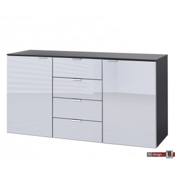 Express Möbel Kommode One 700 , 4 Schubkästen, 2 Türen, Front verschiedene Glasvarianten, 140 x 80 cm