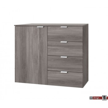 Express Möbel Kommode One 700 , 1 Tür, 4 Schubkästen, verschiedene Farbvarianten B 100 cm x H 80 cm