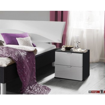 Express Möbel Nachtkonsole One 700 , 2 Schubladen, Front hochglanz weiss, B 40 cm x H 42 cm