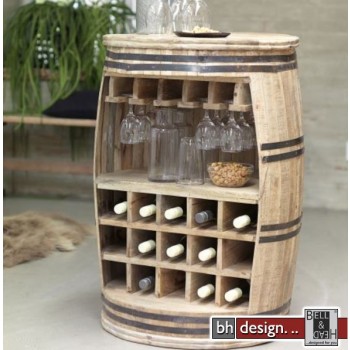 Crazy Weinfaß, Barschrank oder Weinregal by Canett Design 63 x H 90 cm