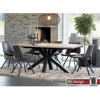 Maison Esstisch by Canett Design,  Eiche weiss geölt  180 x 100 cm, alternativ mit Ansteckplatten