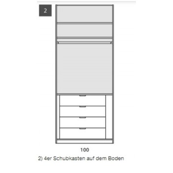 Schubkasteneinsatz  4-er Set für Nolte Schrank Marcato, 100 cm breit