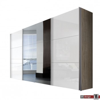 Express Möbel Schwebetürenschrank Stars, weiss hochglanz Front, Spiegeltür  Höhe 216 cm oder Höhe 236 cm