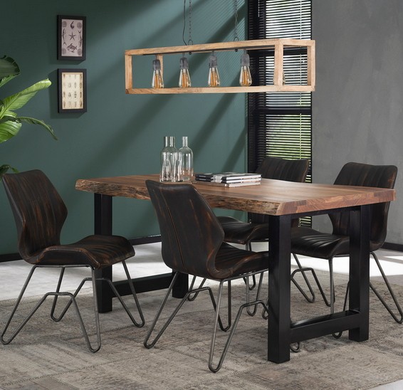 Baumkante Baumstamm Esstisch Massiv Akazienholz 165 X 85 Cm