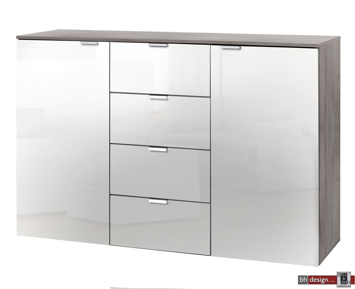 Gio'Style Cassie Kommode 4 Schubladen Weiß - 76cm Höhe Made In Italy