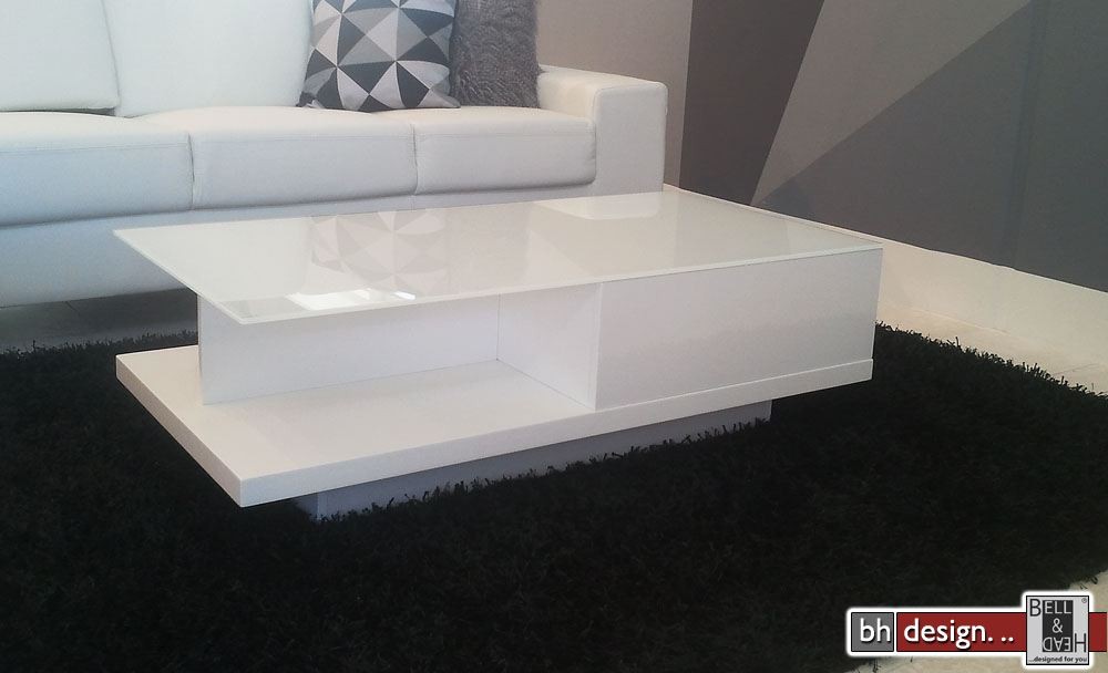 Cliff Couchtisch hochglanz weiss 120 cm x 60 cm powered by Bell & Head