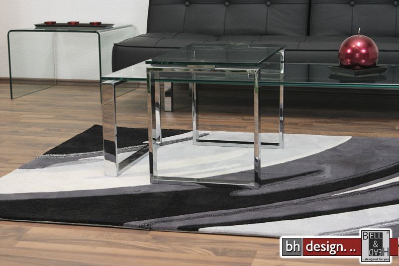 katrine couchtisch glas chrom powered by Bell & Head