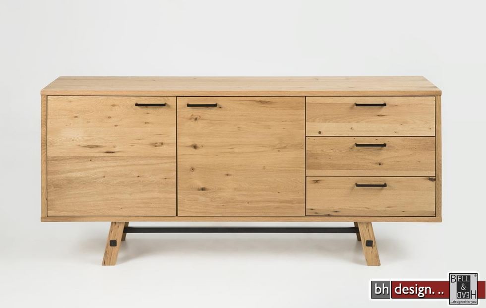 Stockholm Sideboard Echtholz Furnier Eiche natur 180 x 85 ...