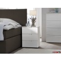 Express Möbel Nachtkonsole One 700 , 3 Schubladen, Front hochglanz weiss, B 50 cm x H 61 cm