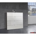 Express Möbel Kommode One 700 , 4 Schubkästen, Front hochglanz weiss, B 80 cm x H 80 cm