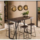 Teca vine  Bartisch Massiv Teakholz mit Fischgrätenmuster 140 x 60 cm 