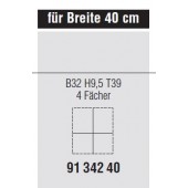 Schubkastenunterteilung 4 Fächer für Nolte Schubkasten Kommode Allegro2  40 cm