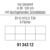 Schubkastenunterteilung 8 Fächer für Nolte Schubkasten Kommode Allegro2  120 cm