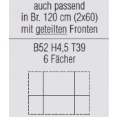 Schubkastenunterteilung 6 Fächer für Nolte Schubkasten Kommode Allegro2  60 cm