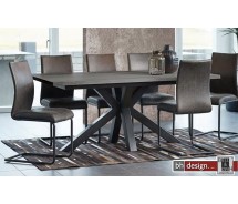 Maison Esstisch by Canett Design,  Eiche antik grau gebeizt 180 x 100 cm, alternativ mit Ansteckplatten