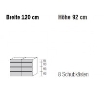 Nolte Möbel Kommode Alegro2 Style, 120 x 92 cm, 8 Schubkästen in verschiedenen Farben