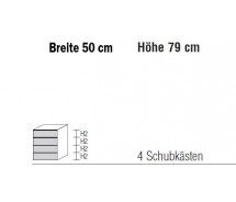 Nachtkonsole Alegro2 Style by Nolte Möbel, 50 x 79 cm , 4 Schubkästen, in verschiedenen Farben