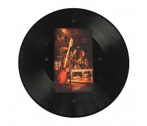 Runder LP Bilder-Rahmen aus echter Vinyl-Schallplatte mit Bildausschnitt 17,5 x 10,5 cm