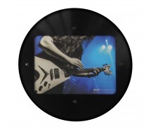 Runder LP Bilder-Rahmen aus echter Vinyl-Schallplatte mit Bildausschnitt 15,5 x 21,5 cm